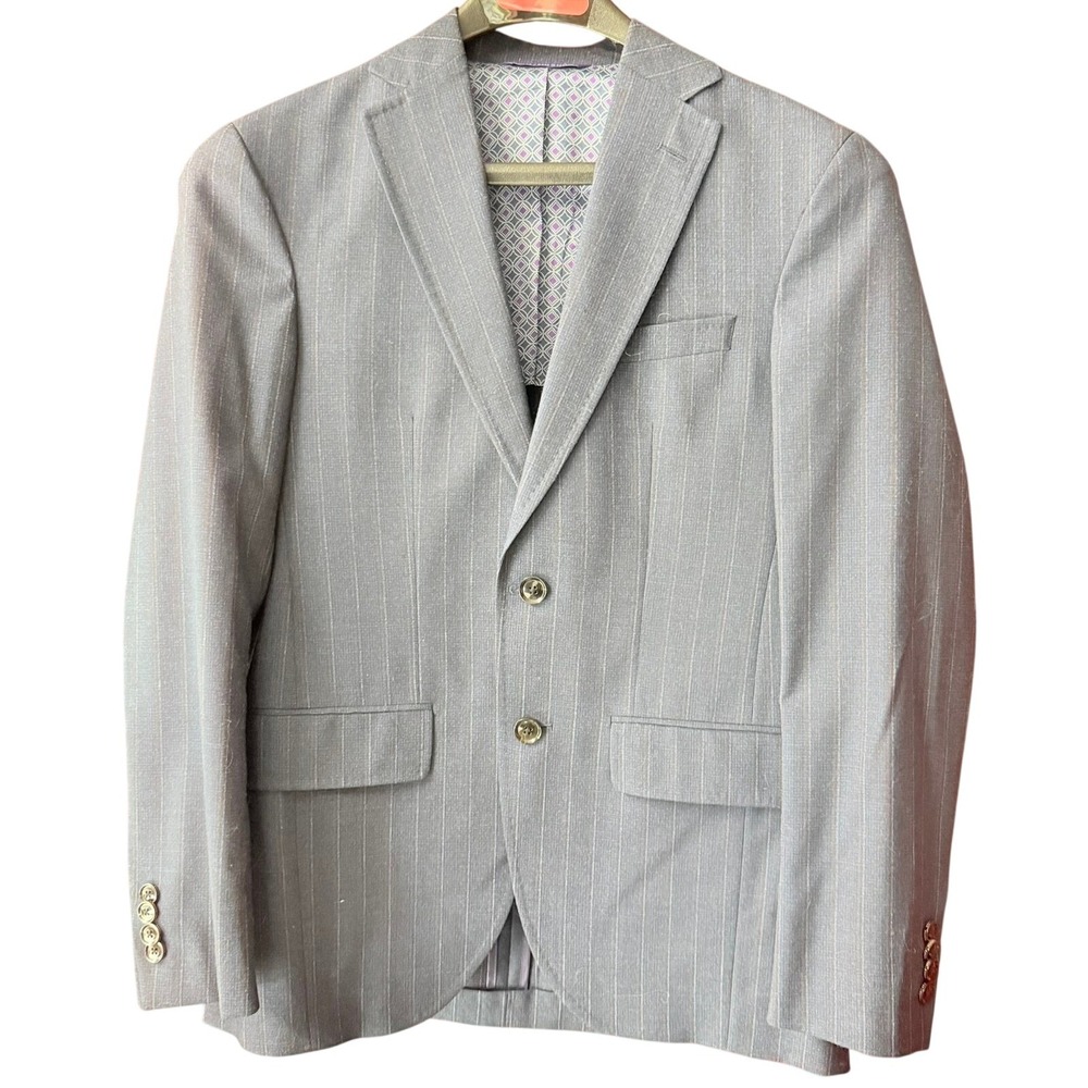 Ted Baker‎ London Mens Blue Pinstripe Two Button Blazer Sport Coat Jacket